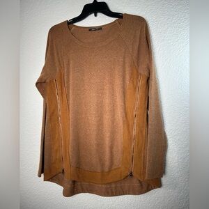 Doe & Rae Brown Sweater with Zip Up Sides
